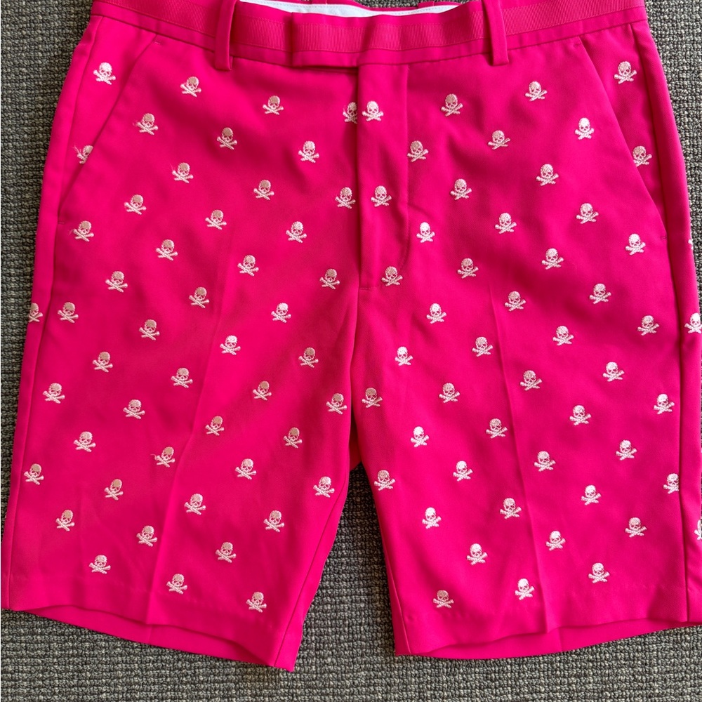 G/Fore pink skull golf shorts